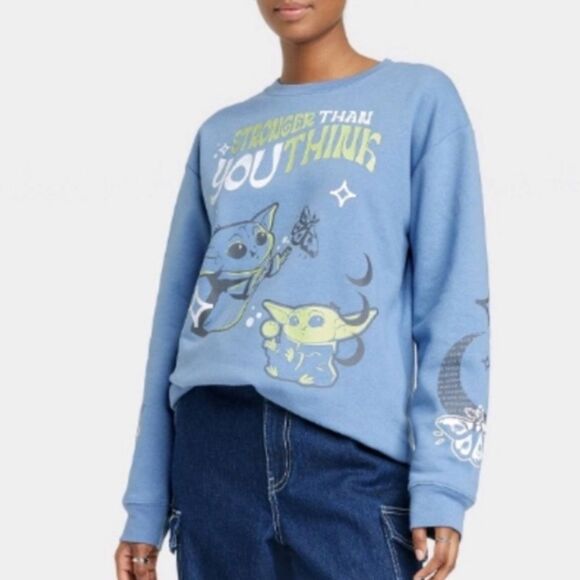 Disney Star Wars Women's Grogu Stronger Than You Think Graphic Sweatshirt - Picture 1 of 7